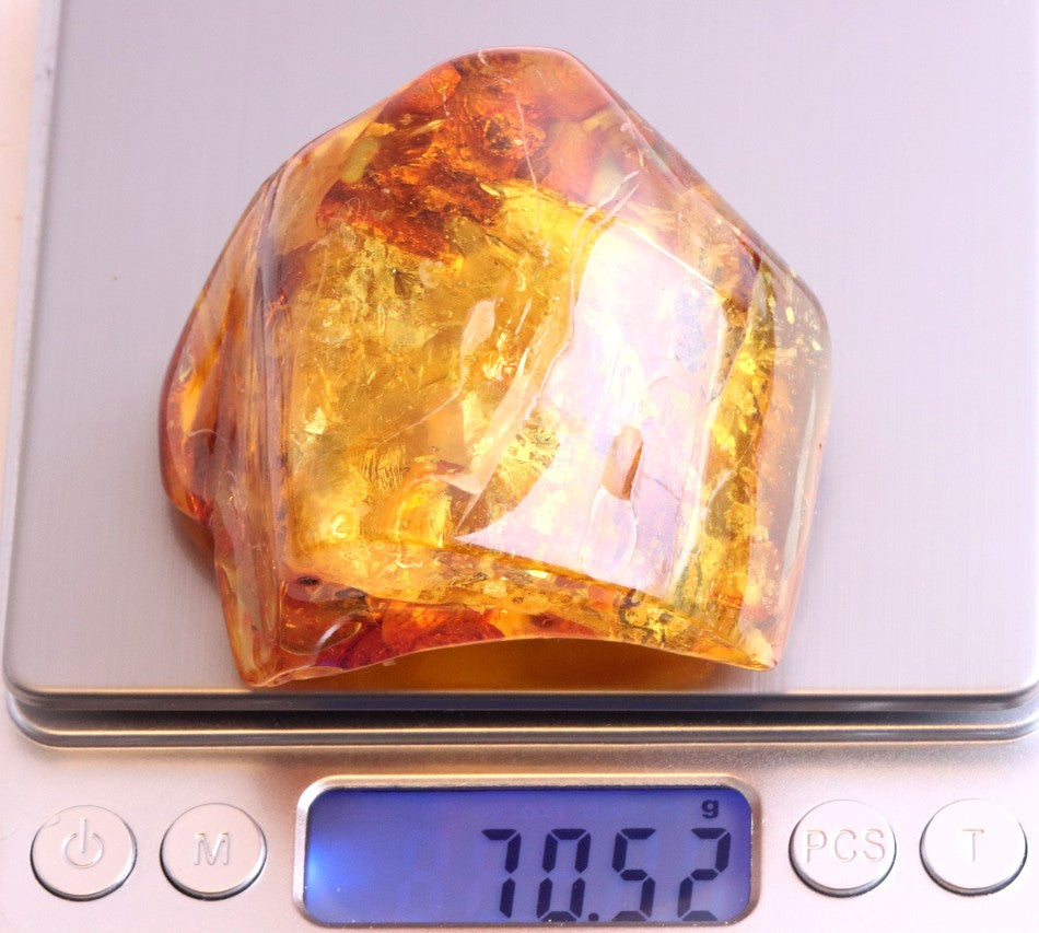 Unusual Large Baltic Amber With Spider and Fly Inclusions