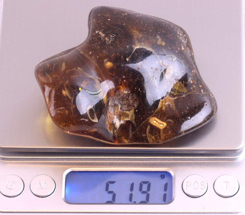 Unique Dark Baltic Amber Meditation Stone