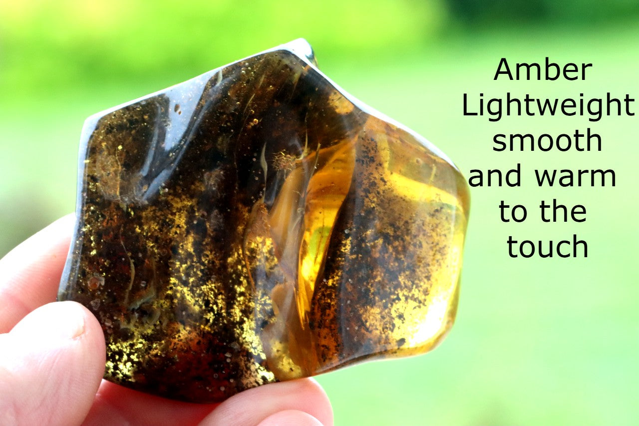 Unique Dark Baltic Amber Meditation Stone