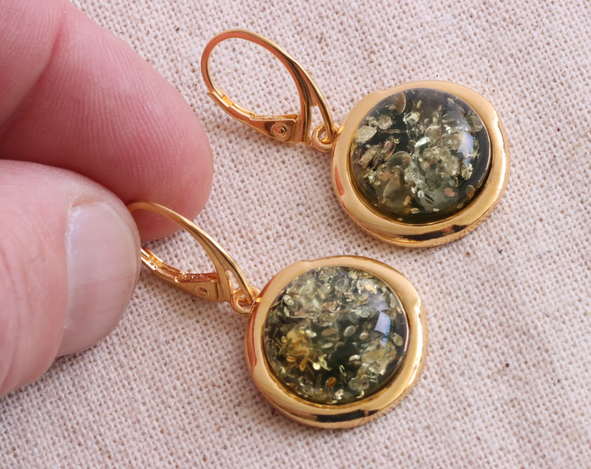 Green Gold Earrings