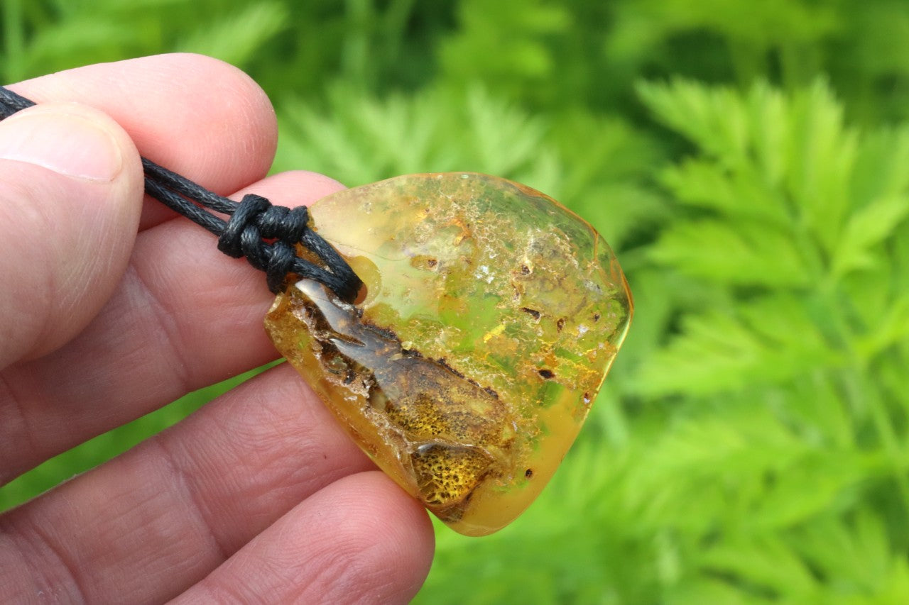 Baltic Amber Amulet Pendant with Free Extra Amulet