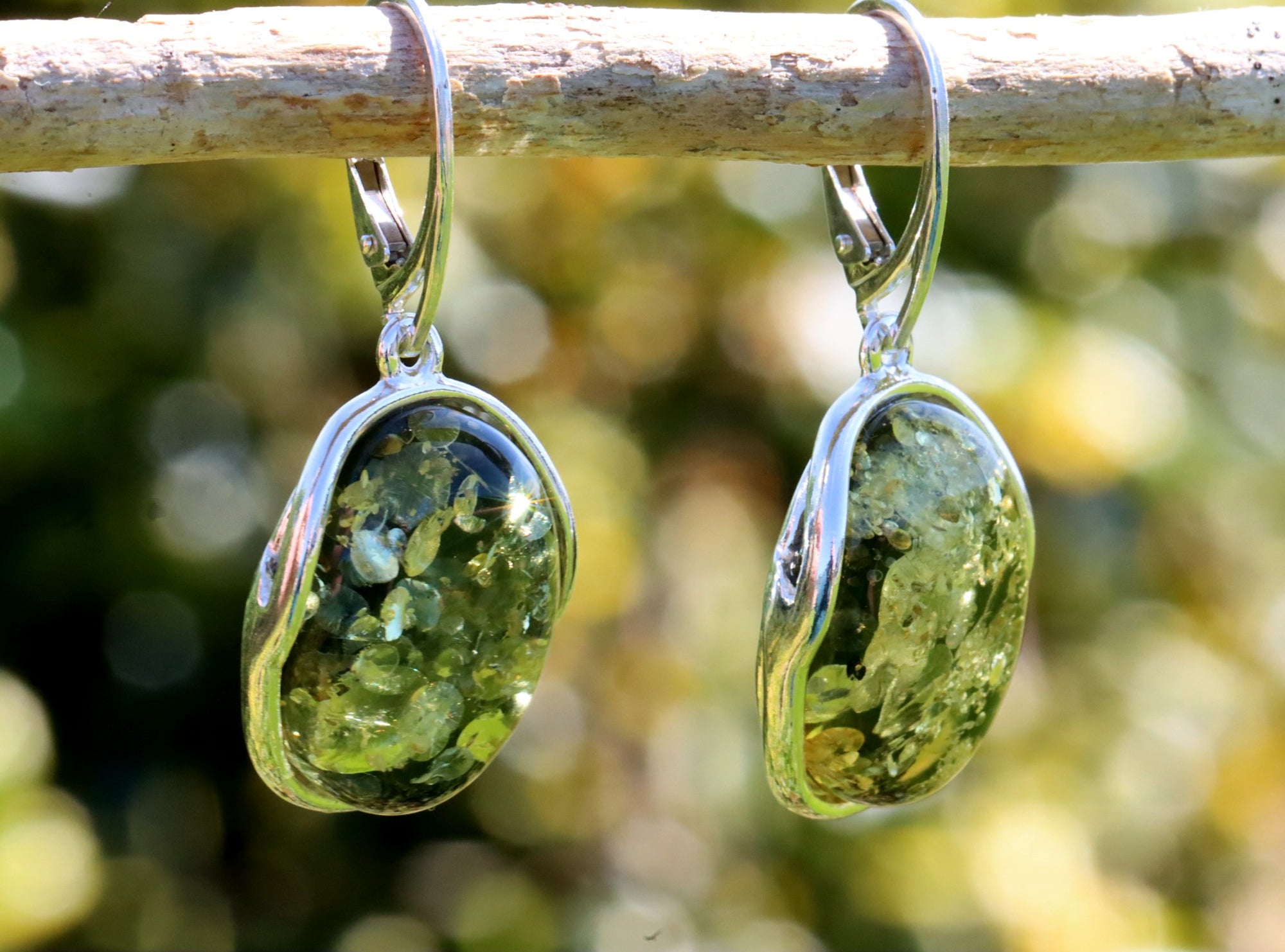 Large Green Earrings