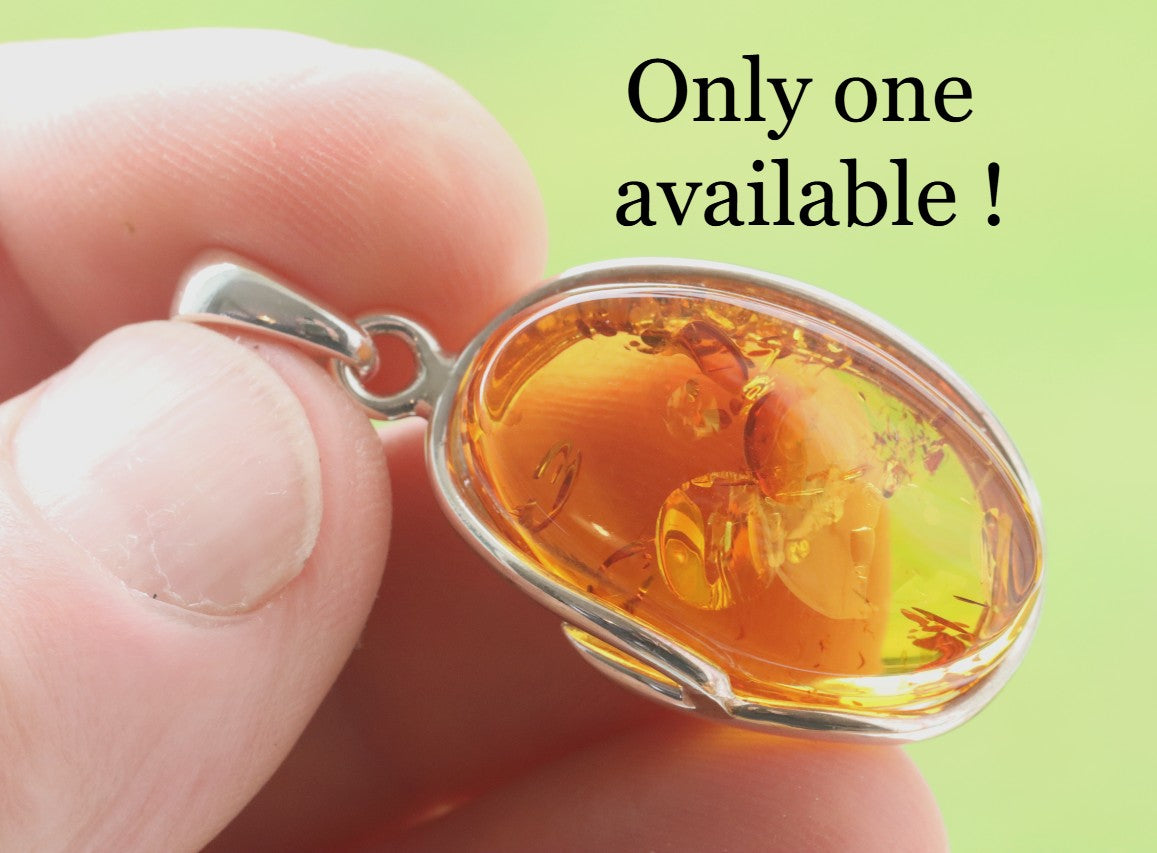 Baltic Amber Pendant on Sterling Silver