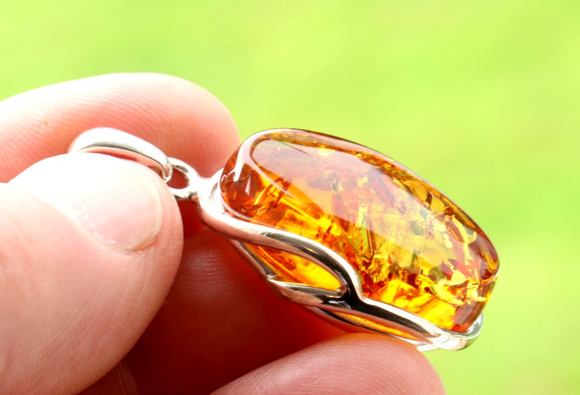 Baltic Amber Pendant on Sterling Silver