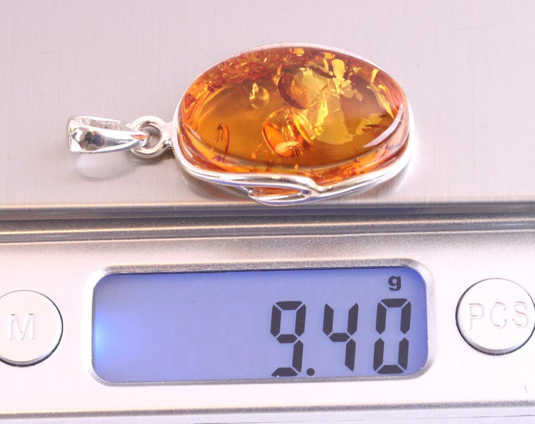Baltic Amber Pendant on Sterling Silver