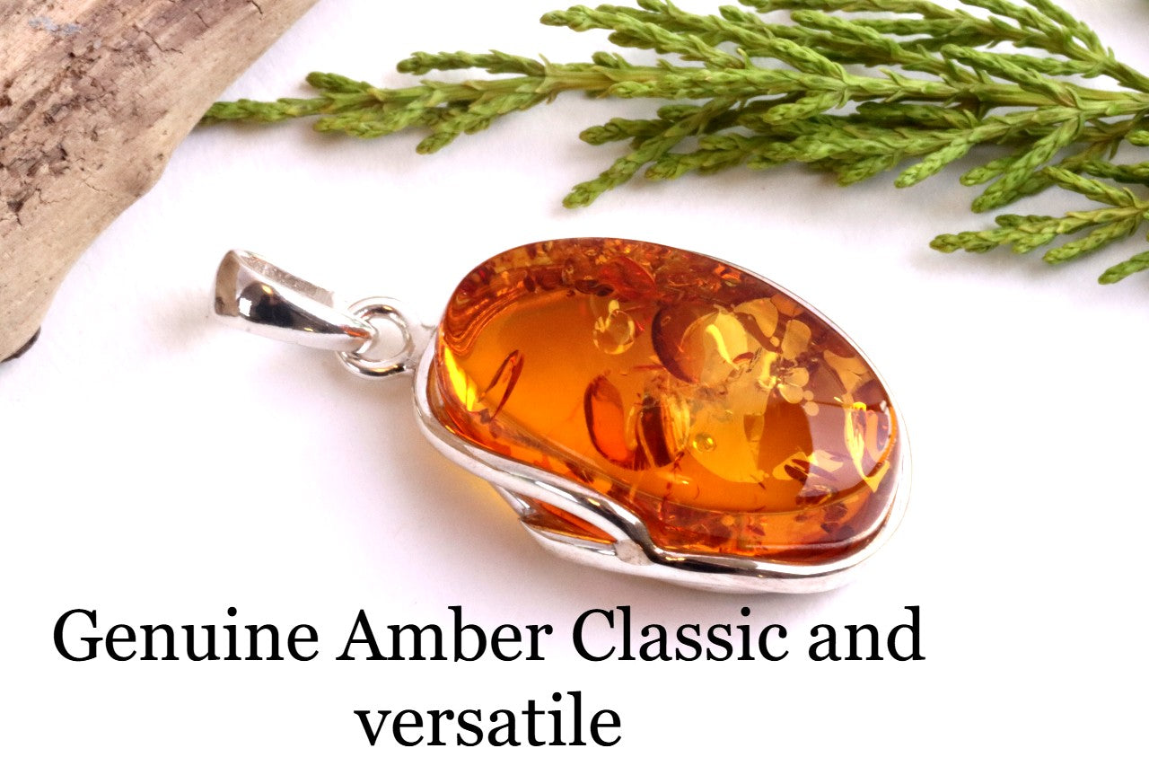Baltic Amber Pendant on Sterling Silver