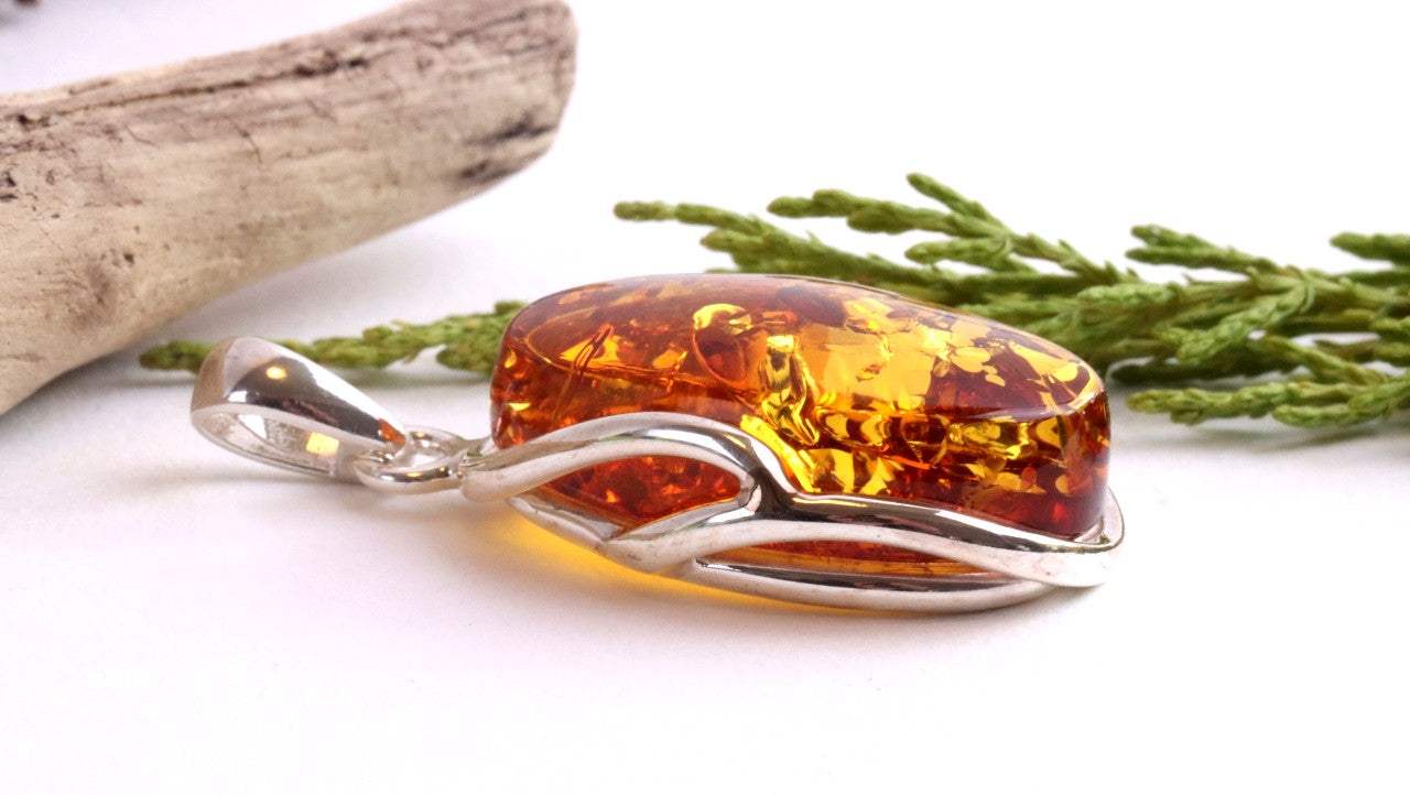 Baltic Amber Pendant on Sterling Silver