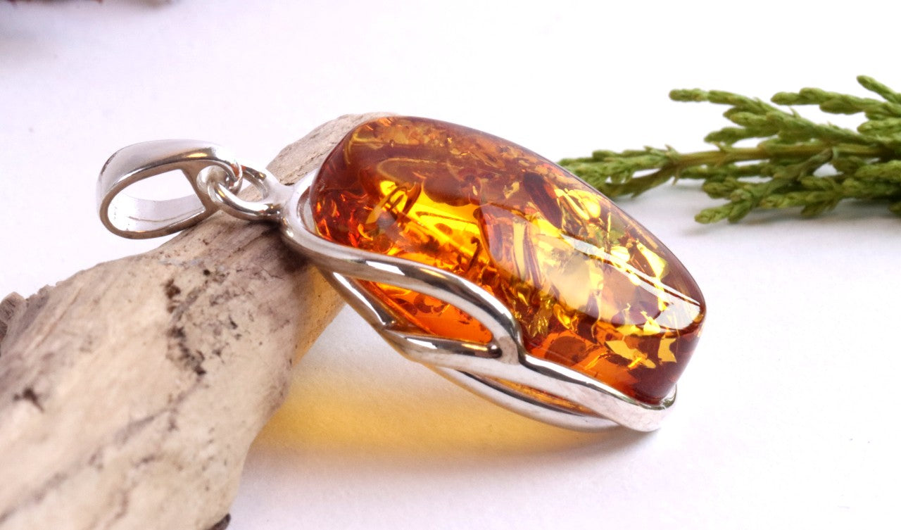 Baltic Amber Pendant on Sterling Silver