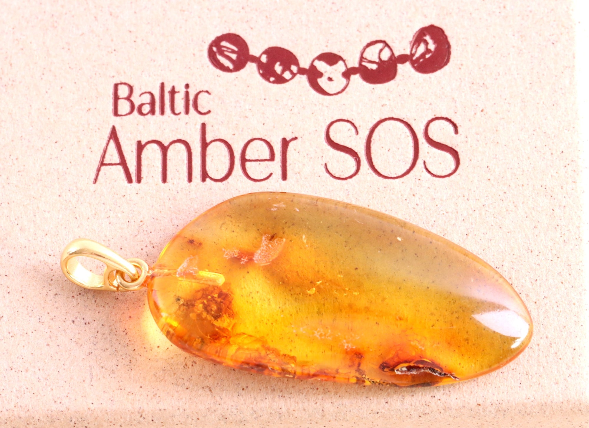 Natural Handmade Baltic Amber Pendant on 925 Gold Plated Silver (Copy)