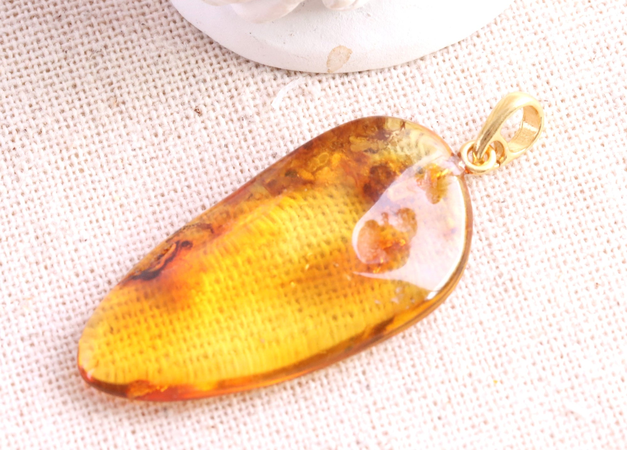 Natural Handmade Baltic Amber Pendant on 925 Gold Plated Silver (Copy)