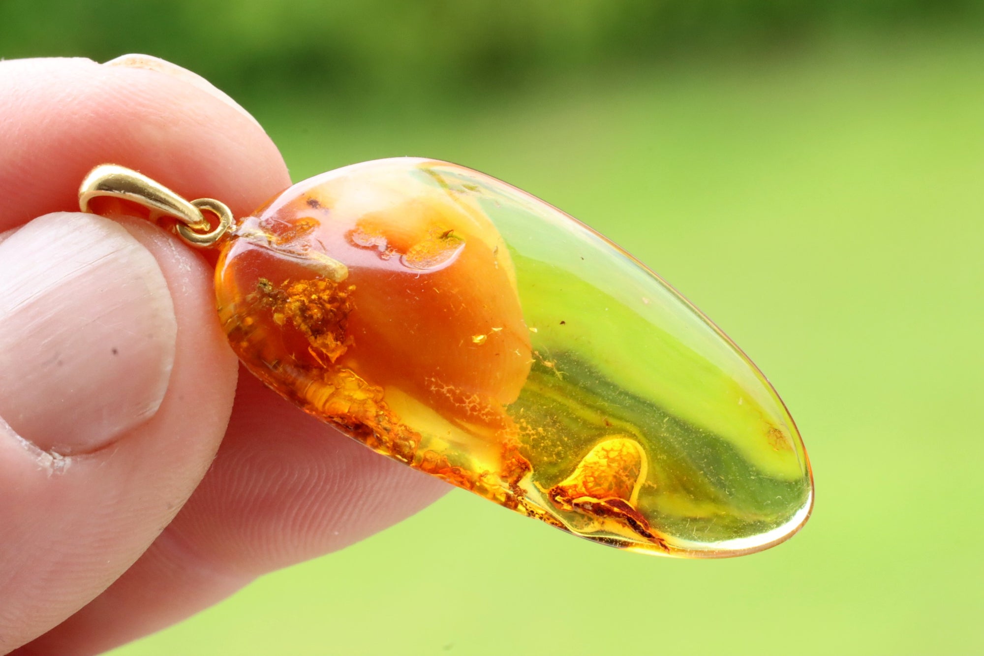 Natural Handmade Baltic Amber Pendant on 925 Gold Plated Silver (Copy)