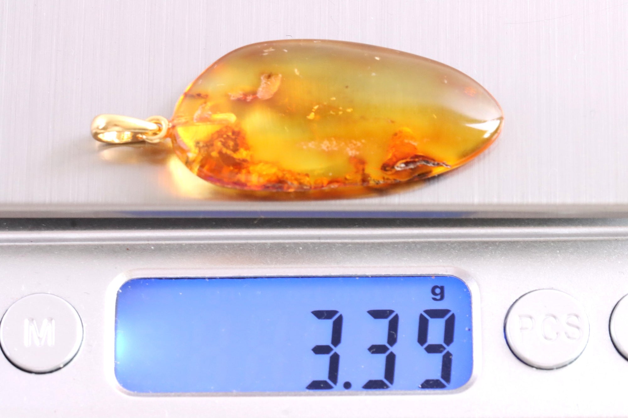 Natural Handmade Baltic Amber Pendant on 925 Gold Plated Silver (Copy)