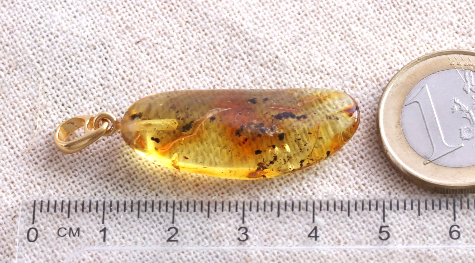 Natural Handmade Baltic Amber Pendant on 925 Gold Plated Silver