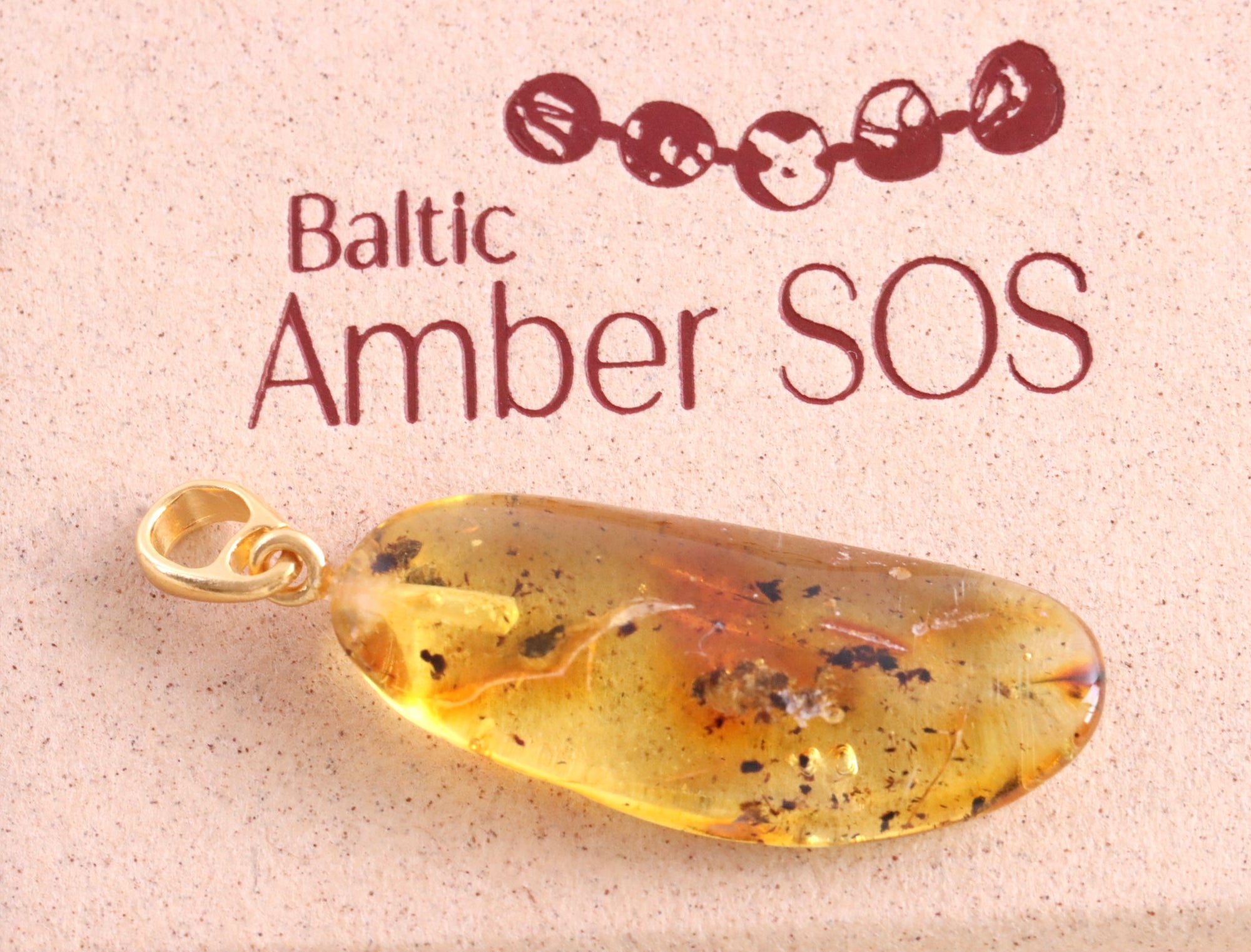 Natural Handmade Baltic Amber Pendant on 925 Gold Plated Silver