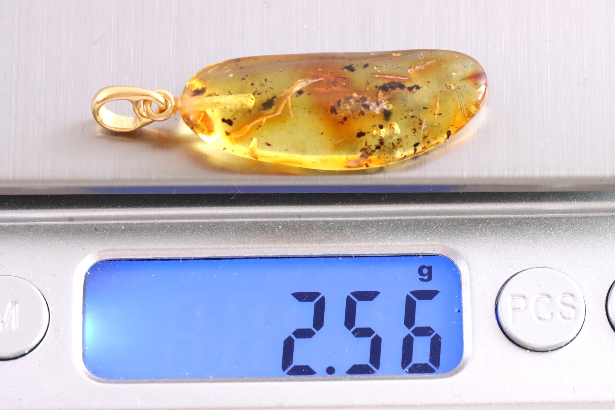 Natural Handmade Baltic Amber Pendant on 925 Gold Plated Silver