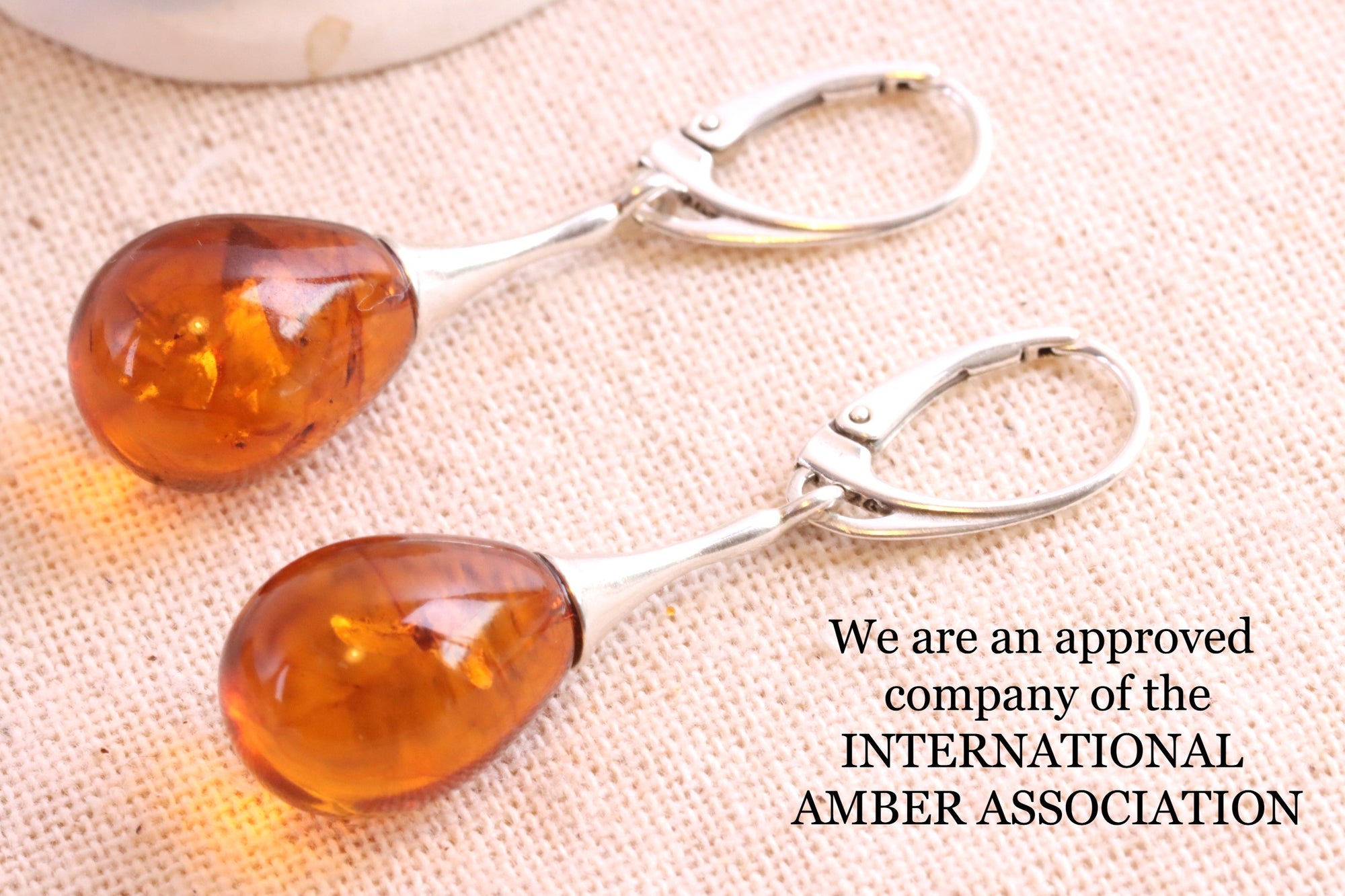 Silver Amber Earrings