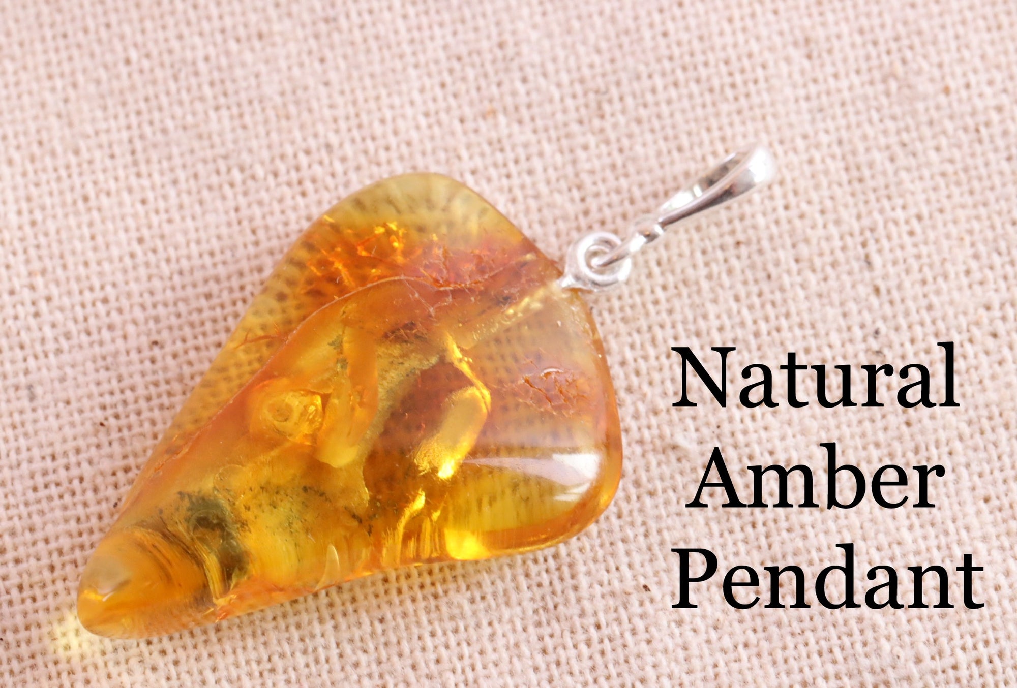 Handmade Natural Amber Gemstone Pendant