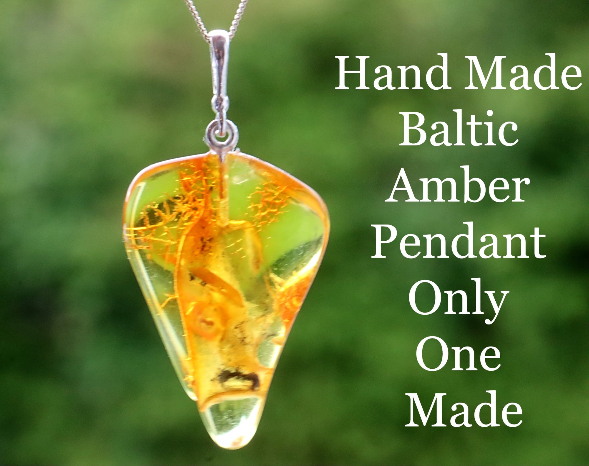 Handmade Natural Amber Gemstone Pendant