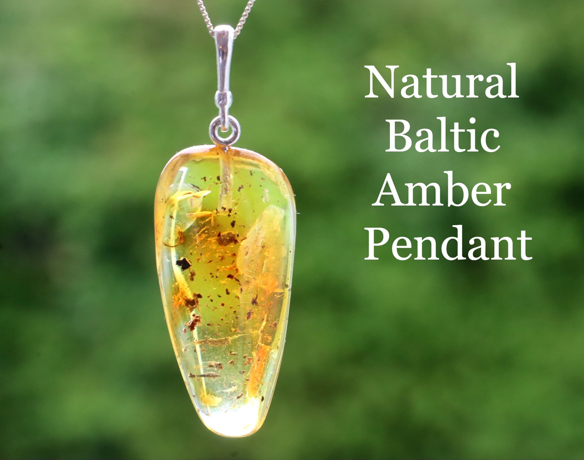 Natural Amber Gemstone Pendant