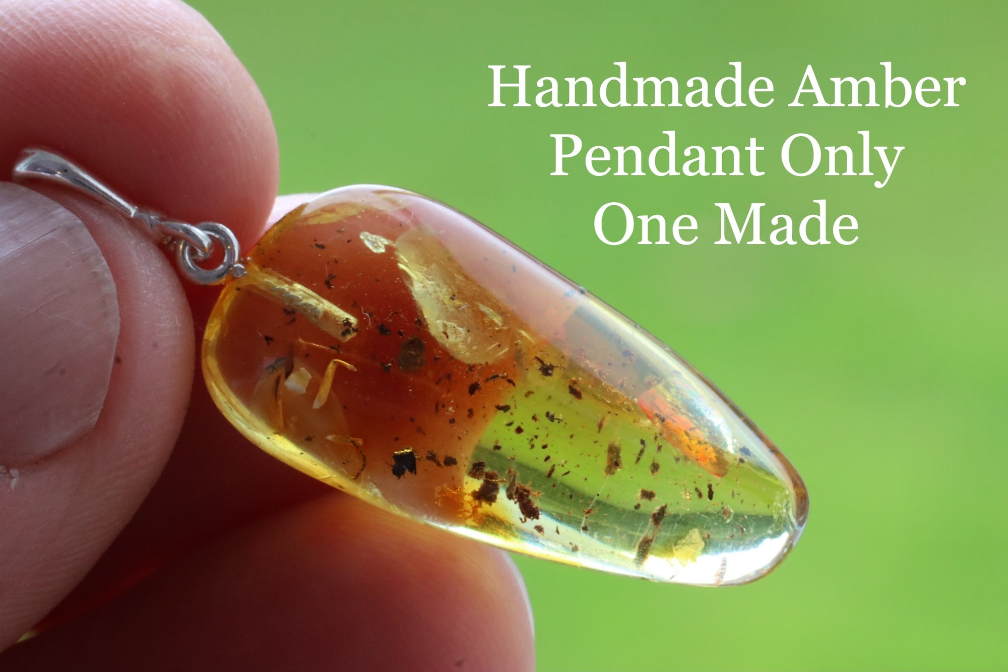 Natural Amber Gemstone Pendant