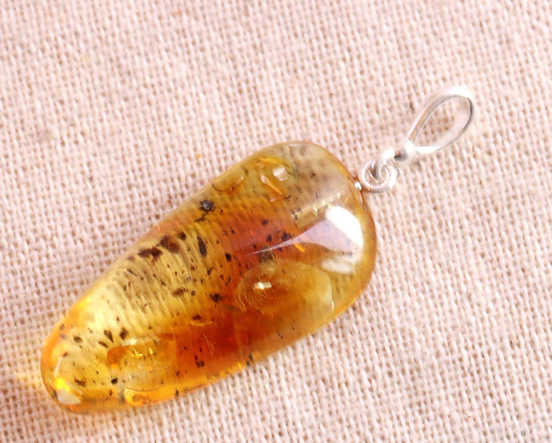 Natural Amber Gemstone Pendant