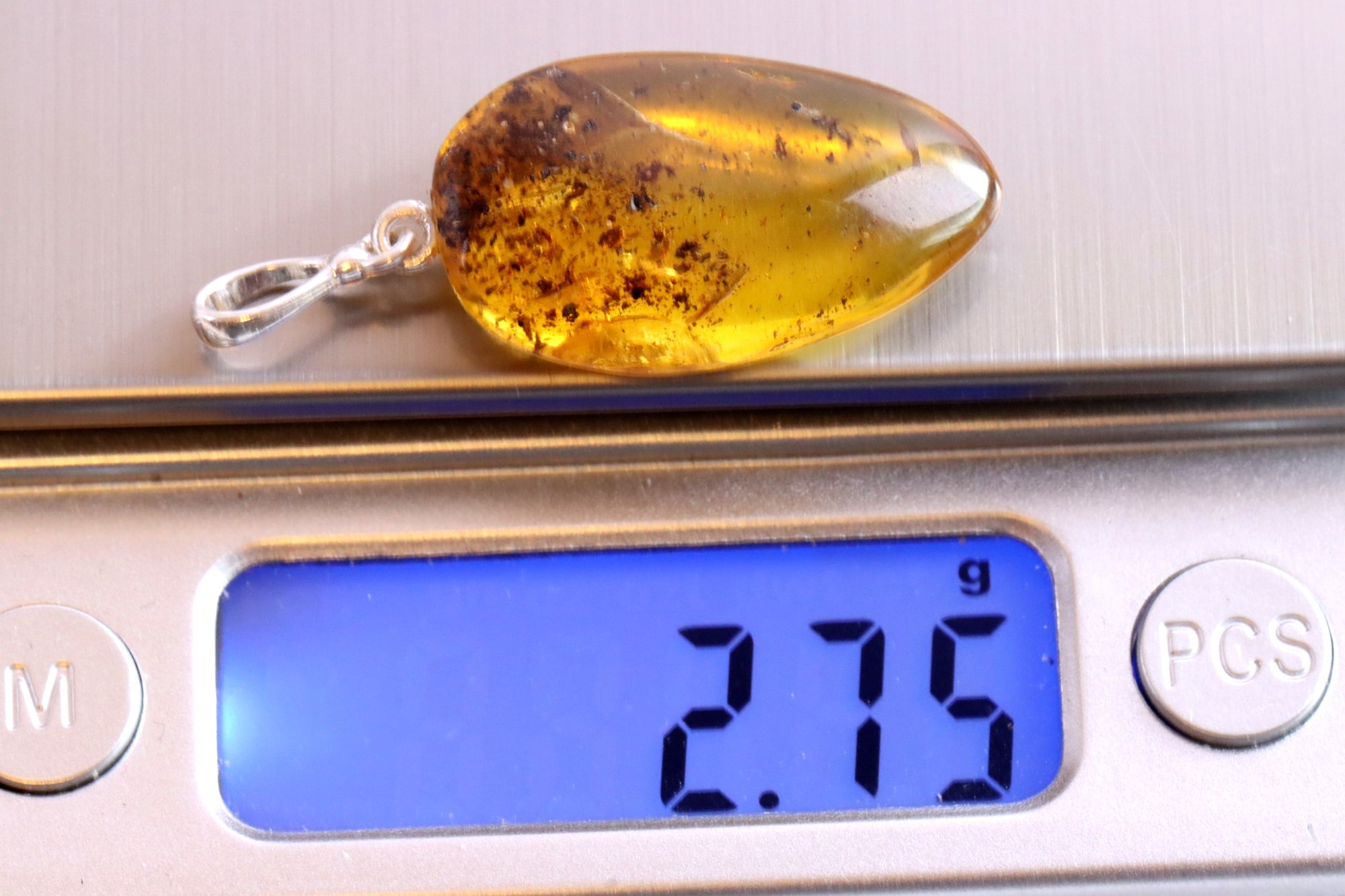 Natural Amber Gemstone Pendant