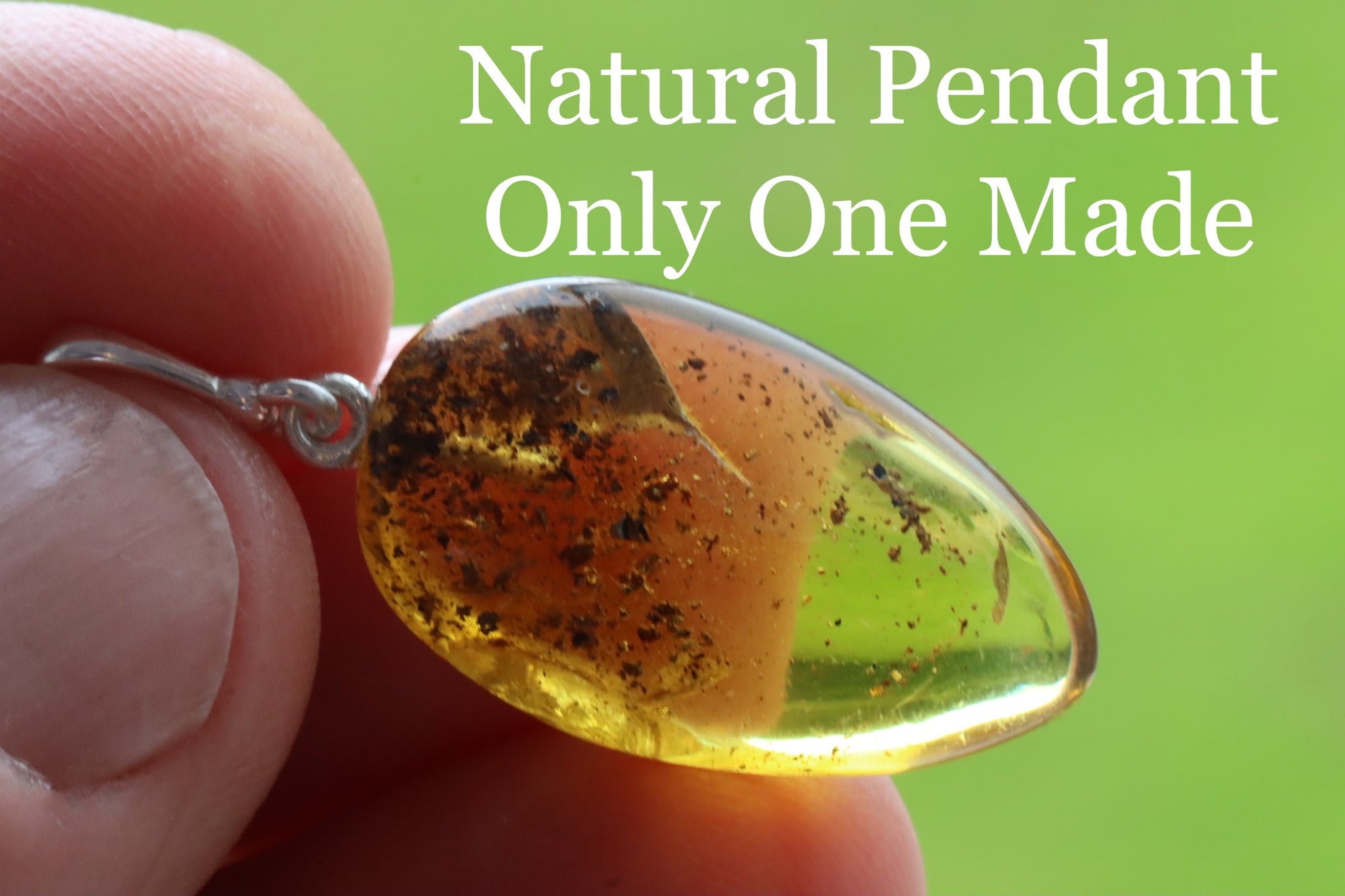 Natural Amber Gemstone Pendant