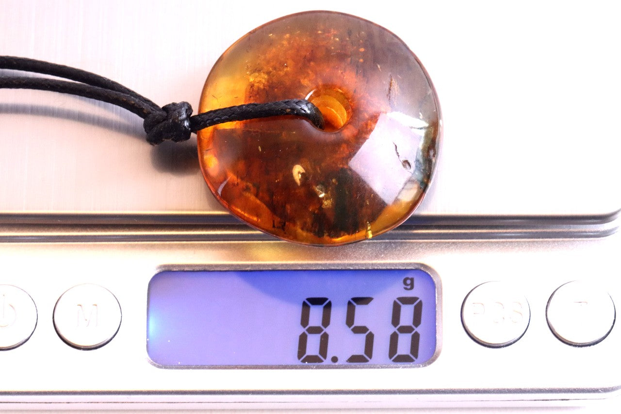 Large Baltic Amber Donut Amulet