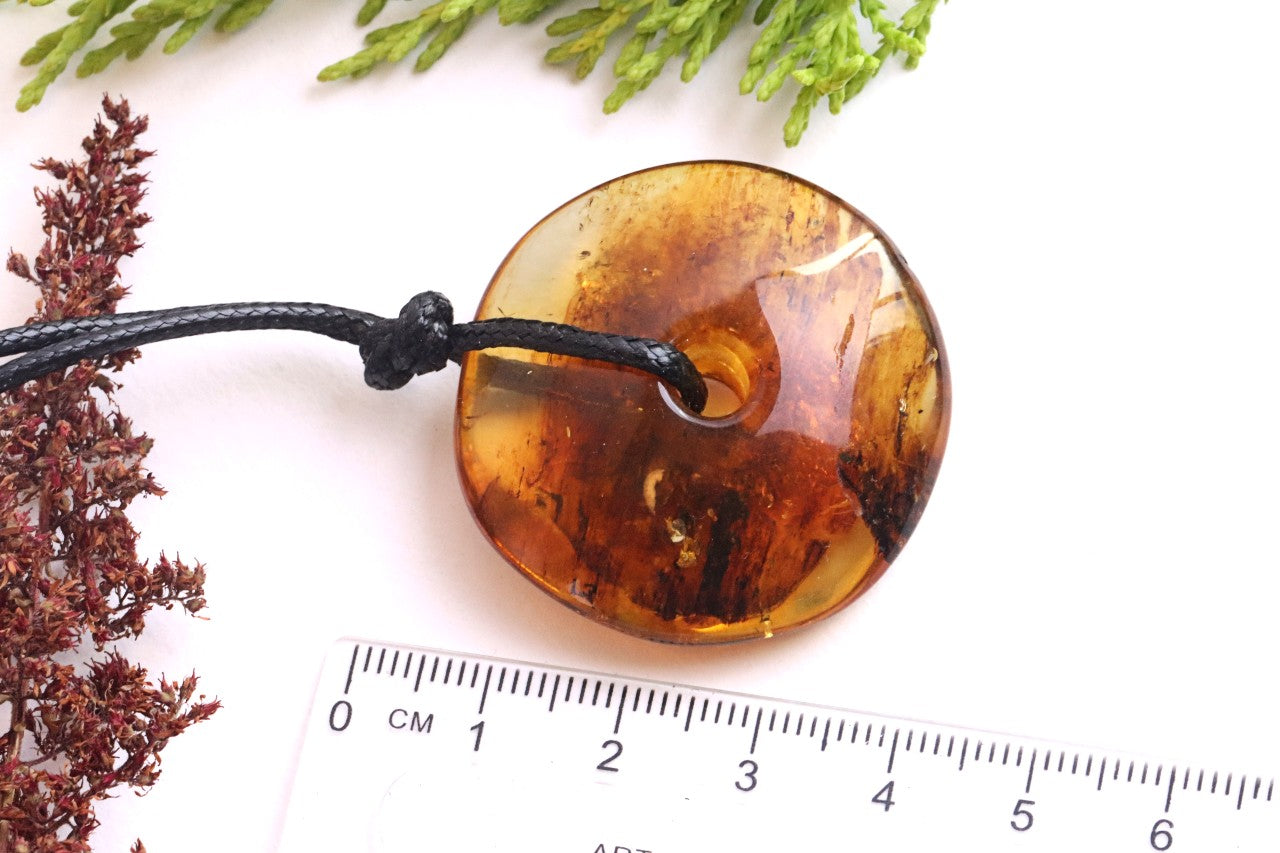 Large Baltic Amber Donut Amulet