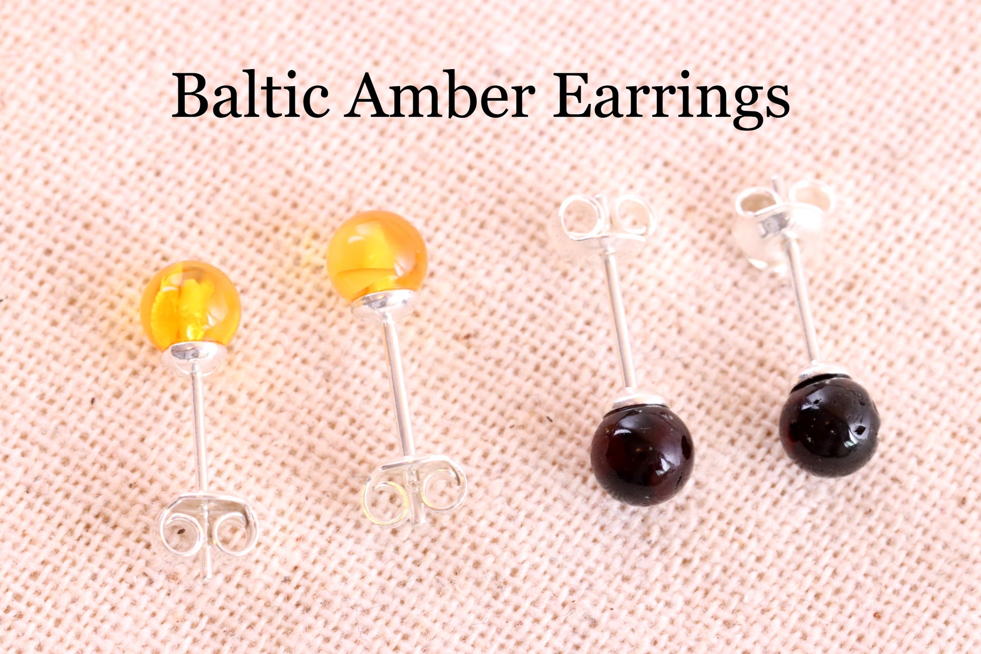 Great Gift 2 Pairs Stud Amber Earring