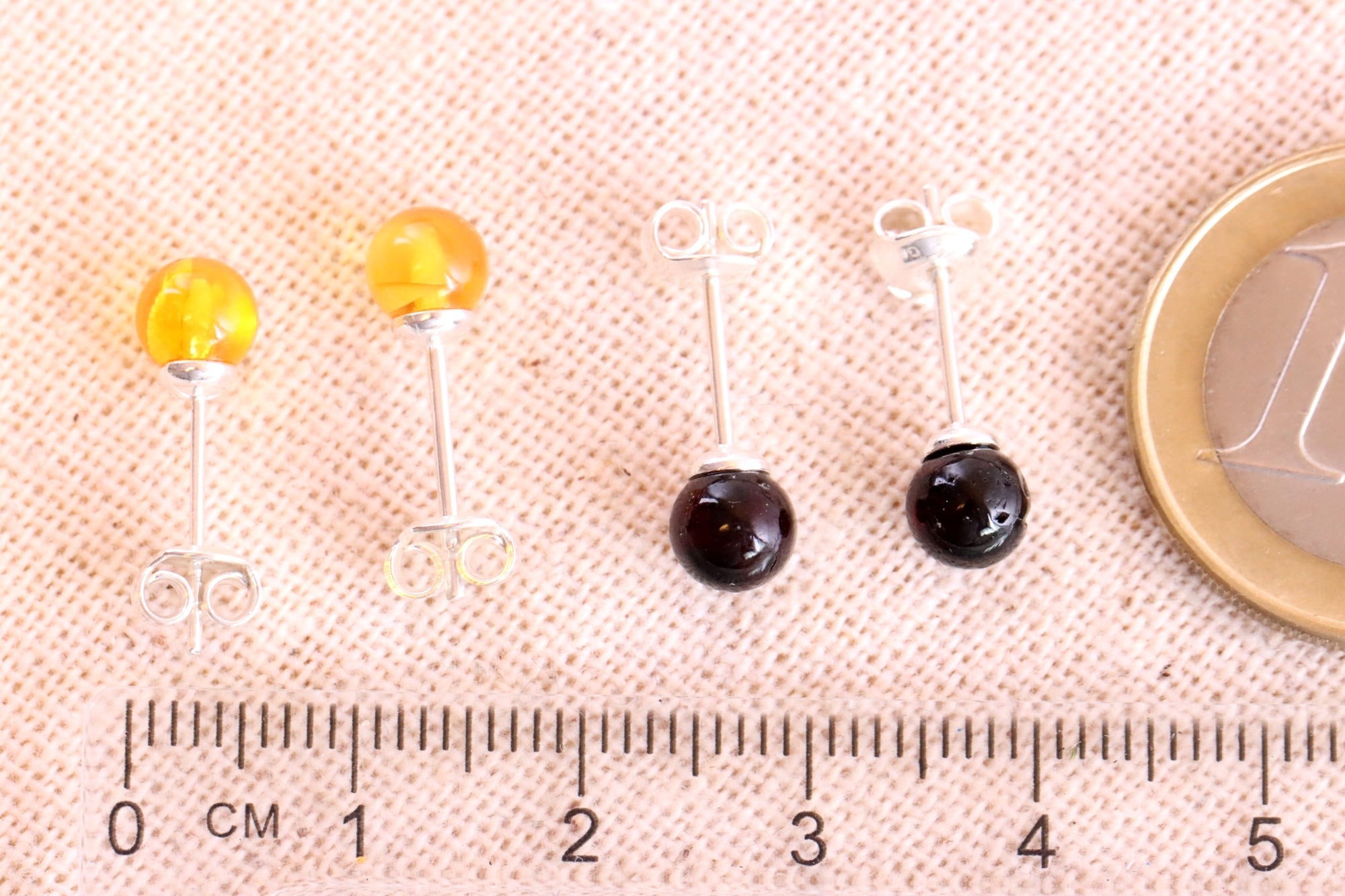 Great Gift 2 Pairs Stud Amber Earring