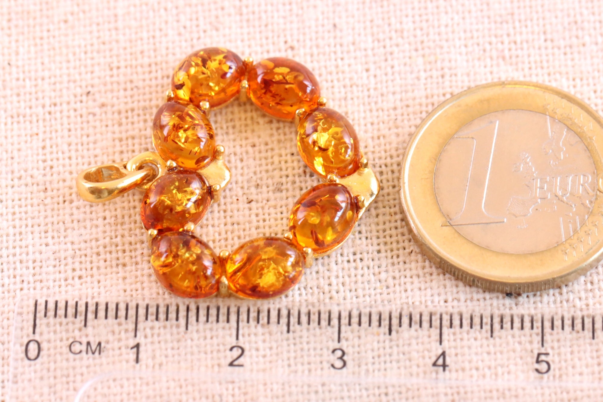 Gold Plated Sterling Silver Amber Heart Pendant