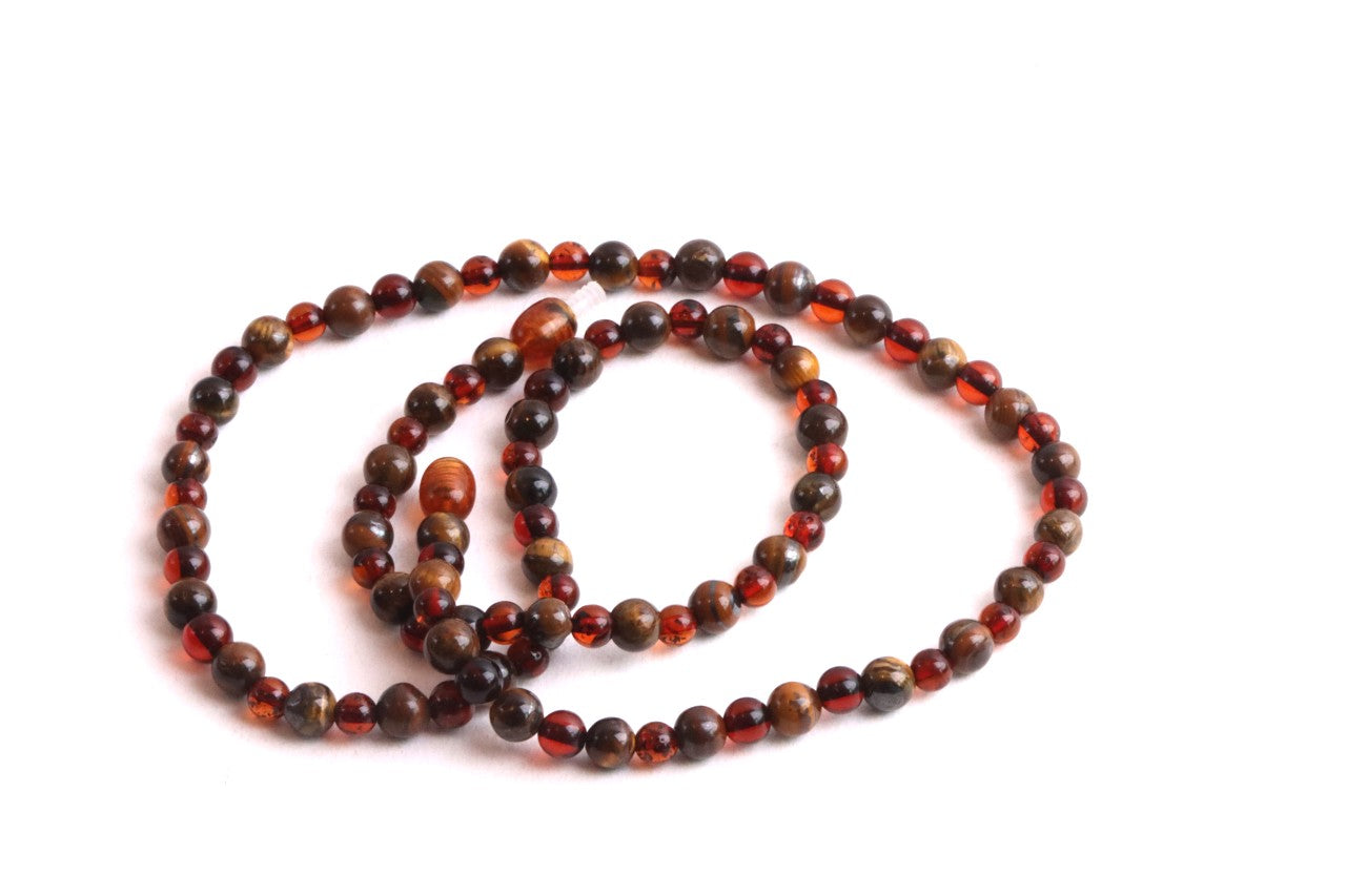 Tiger’s Eye & Baltic Amber Necklace