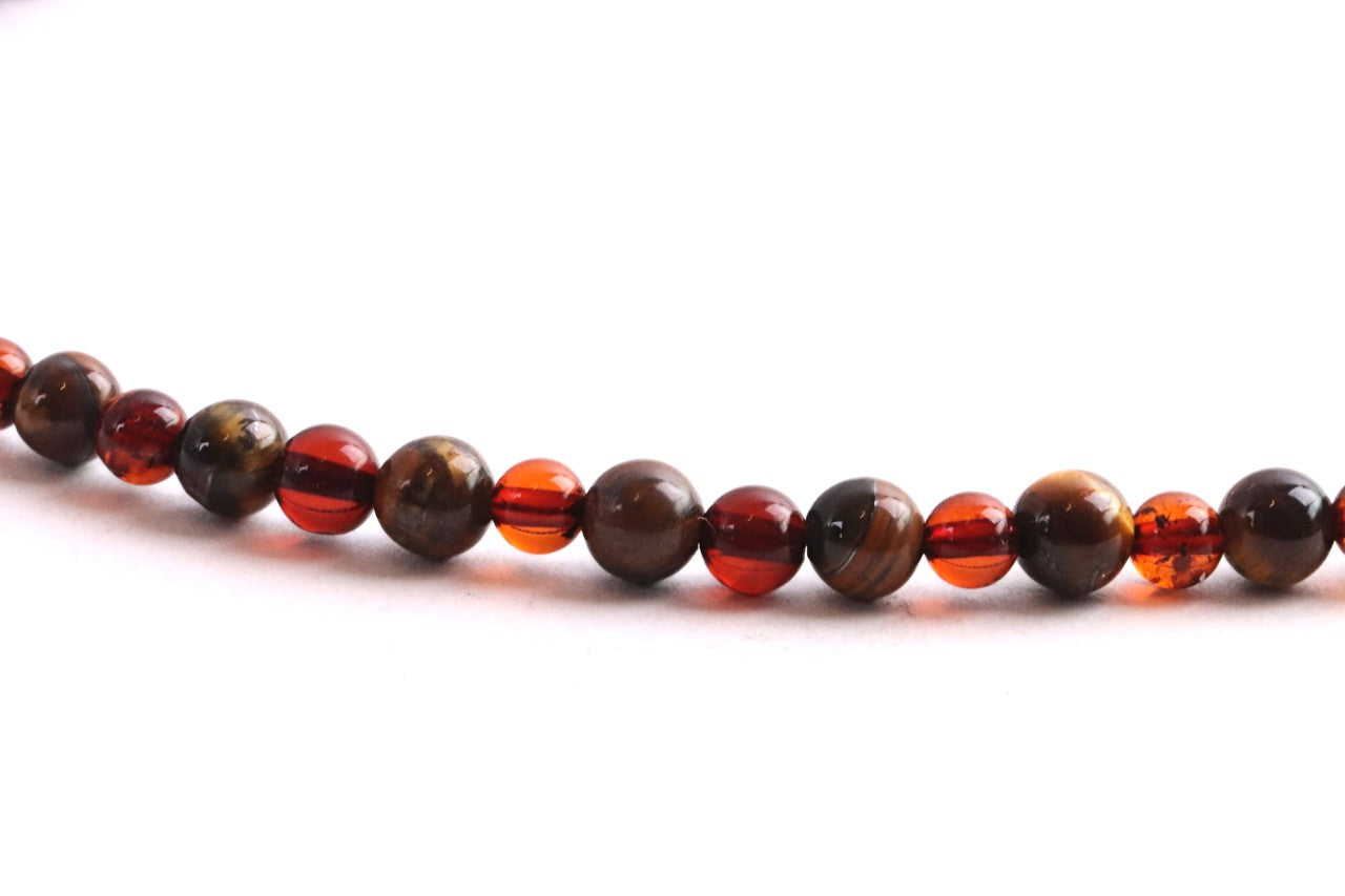 Tiger’s Eye & Baltic Amber Necklace