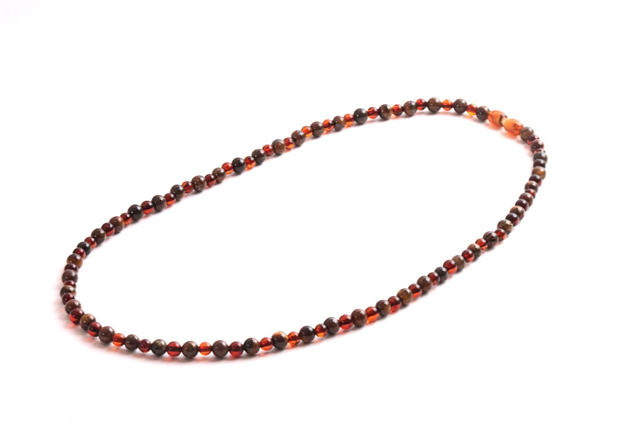 Tiger’s Eye & Baltic Amber Necklace