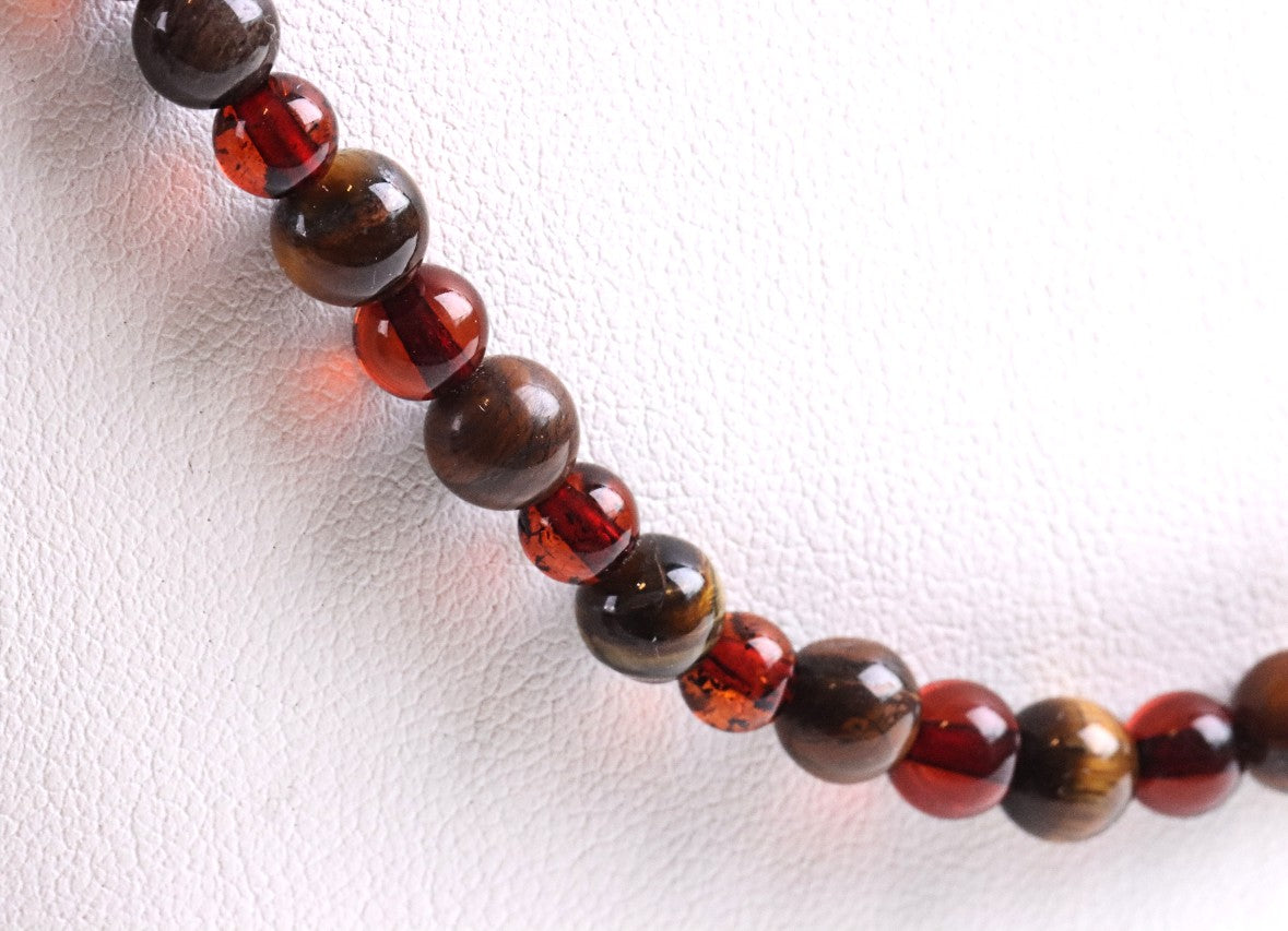 Tiger’s Eye & Baltic Amber Necklace
