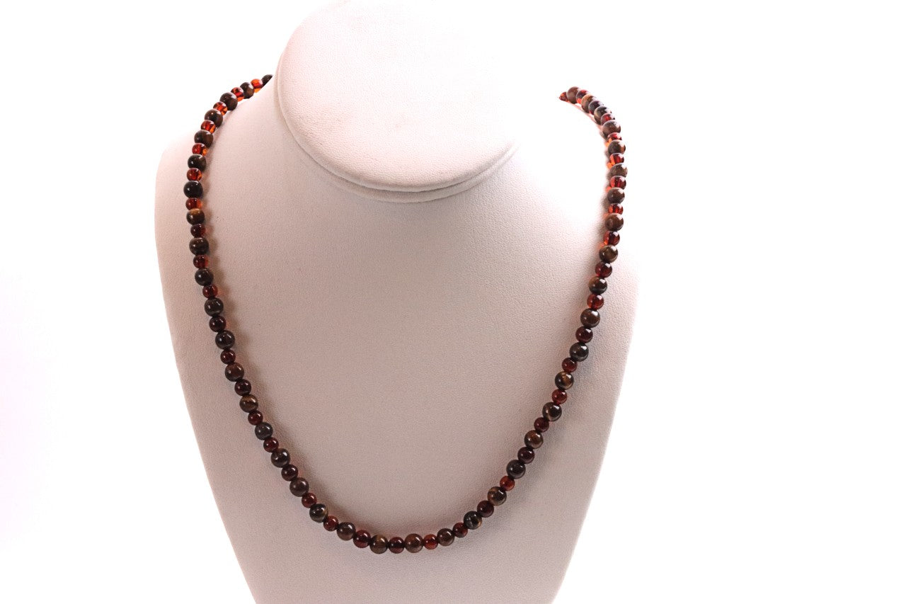 Tiger’s Eye & Baltic Amber Necklace