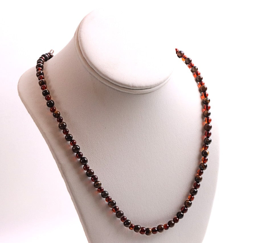 Tiger’s Eye & Baltic Amber Necklace
