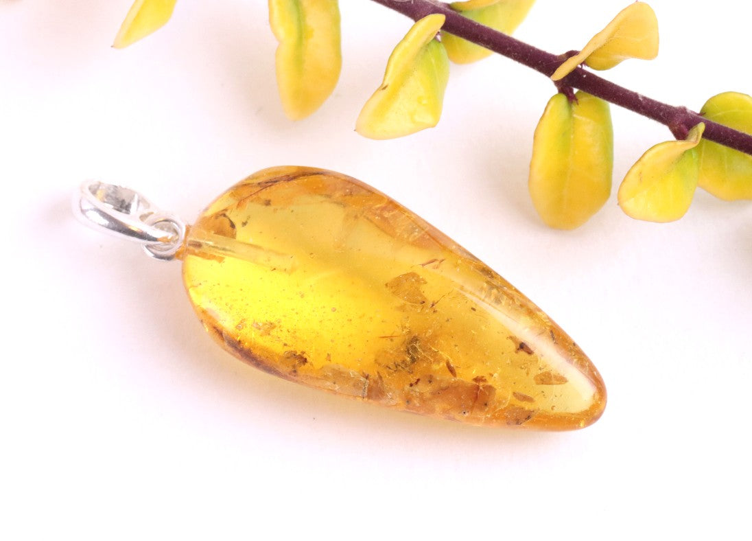 Amber Trapped Fly Pendant