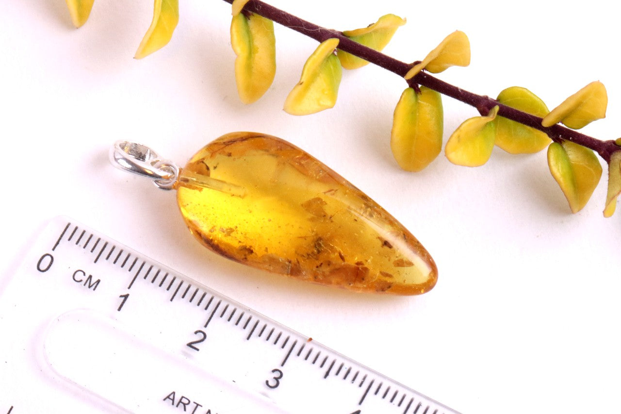 Amber Trapped Fly Pendant