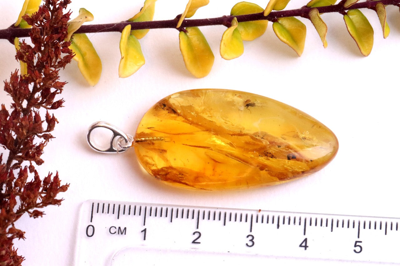 Silver Pendant with Insect