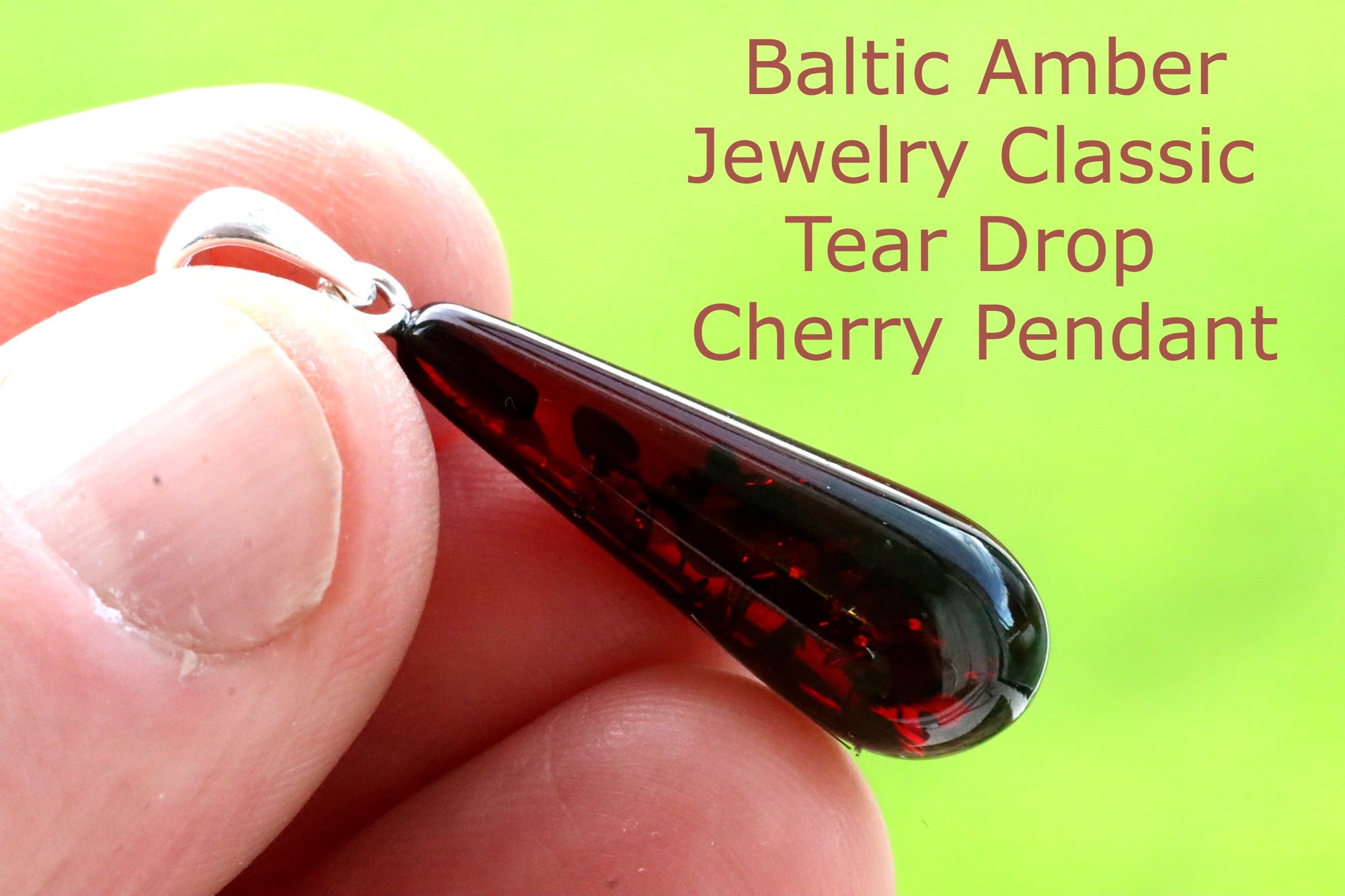 Baltic Amber Cherry Drop Pendant
