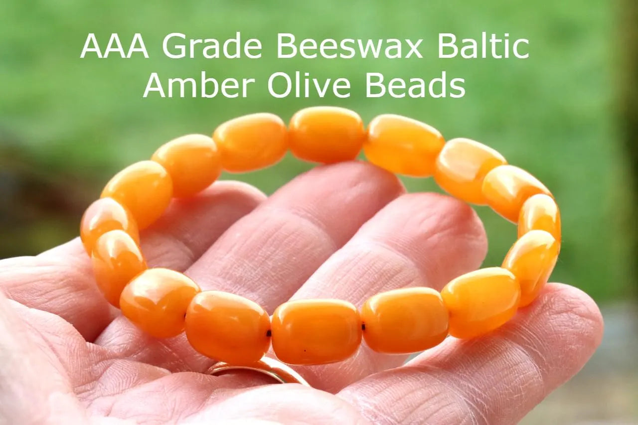Grade AAA Quality Beeswax Amber Olive Bracelet