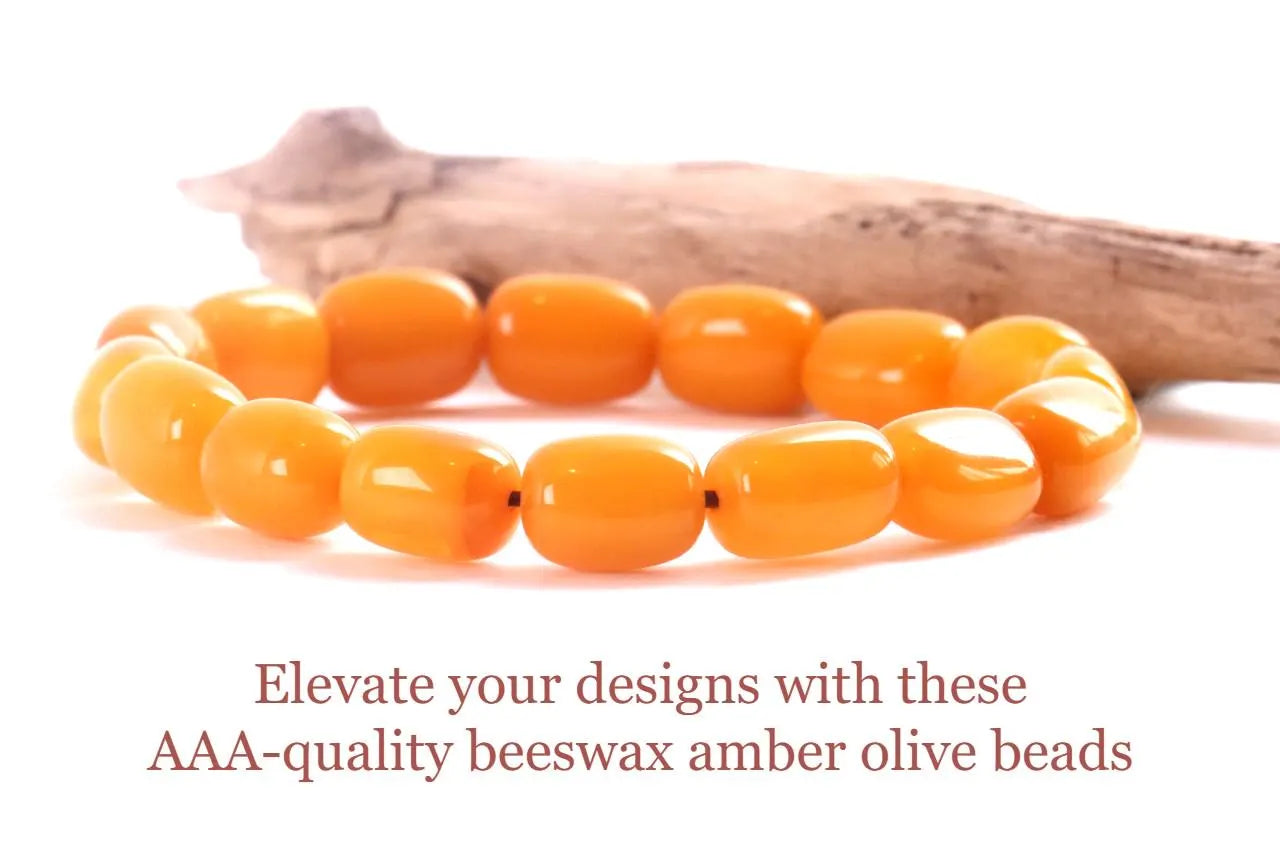 Grade AAA Quality Beeswax Amber Olive Bracelet