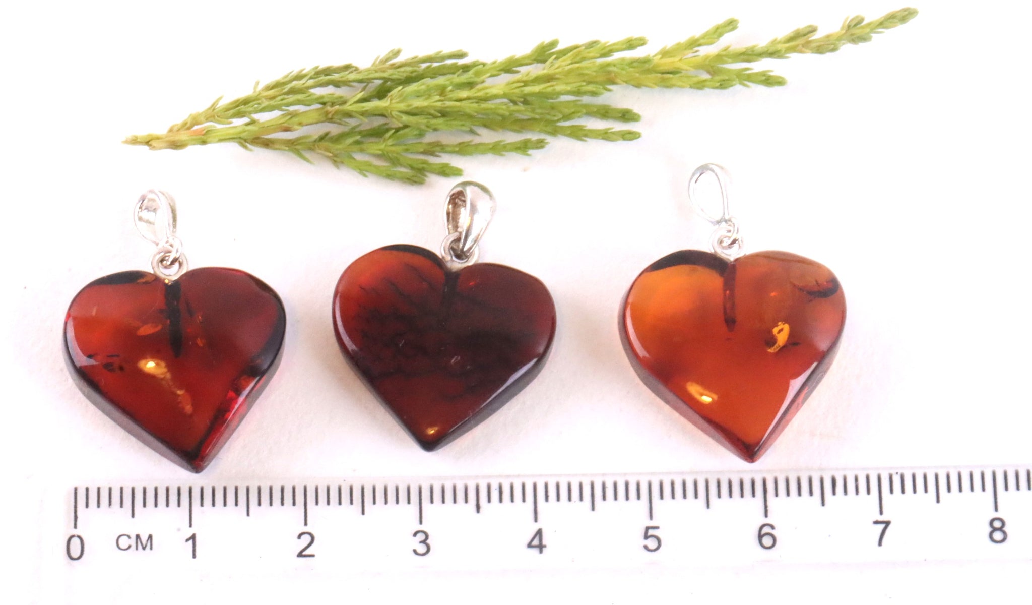 Red Heart Baltic Amber Pendant