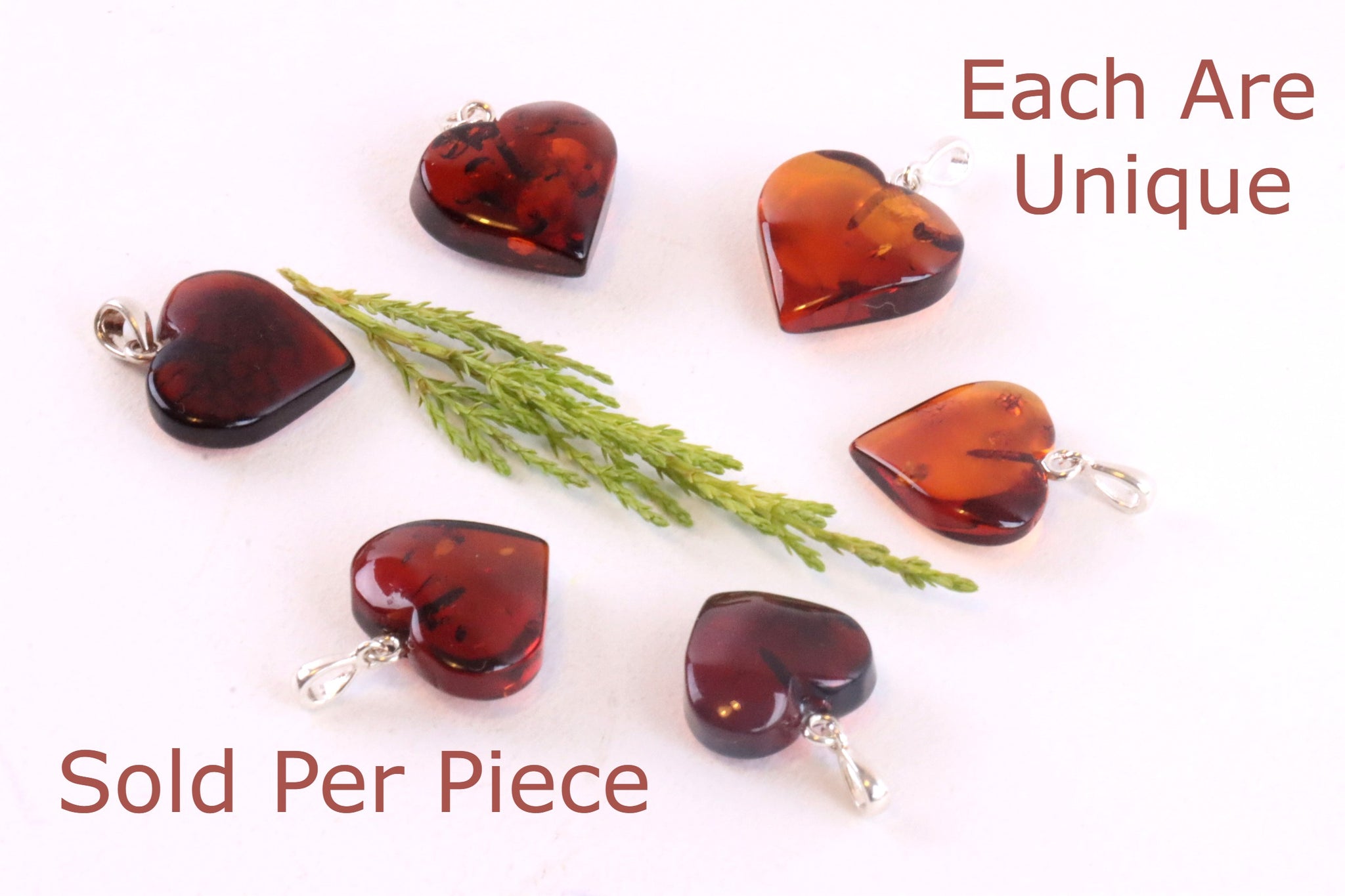 Red Heart Baltic Amber Pendant