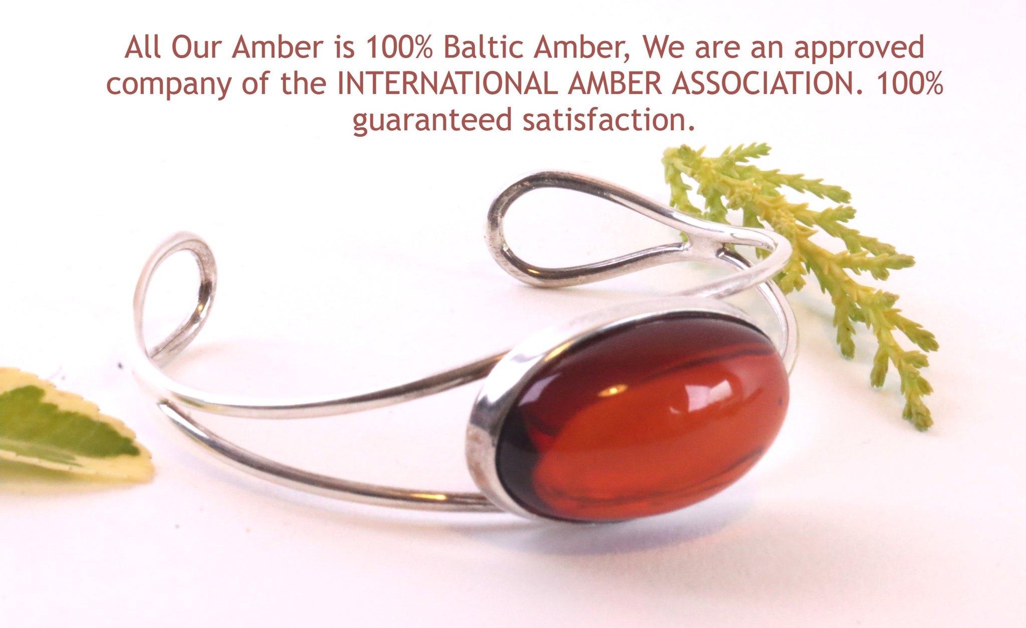 Red Baltic Amber Bangle with FREE Pendant on Sterling Silver