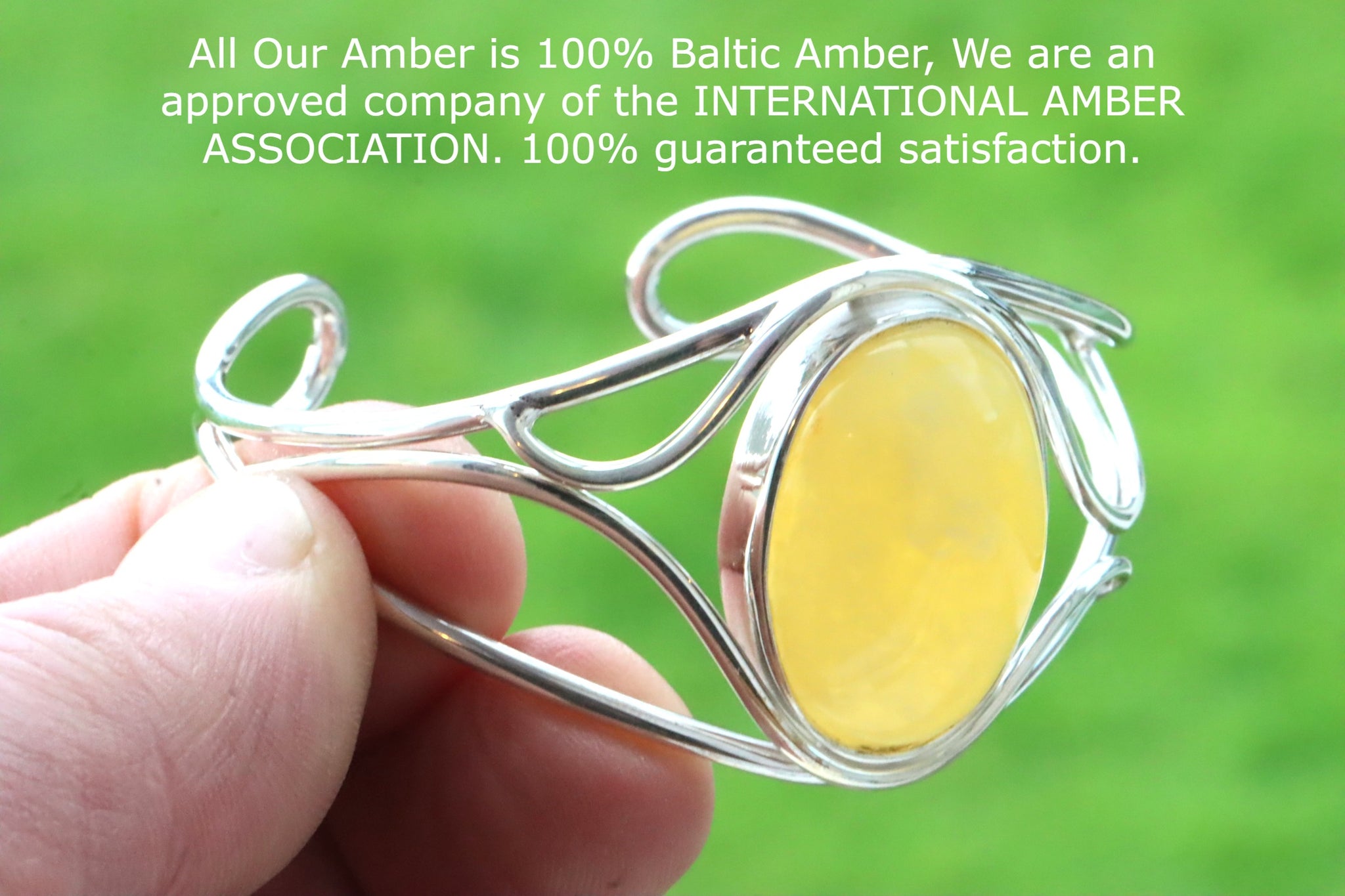 White Baltic Amber Adjustable Bangle
