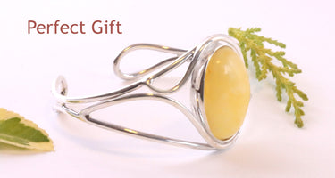 White amber bangle