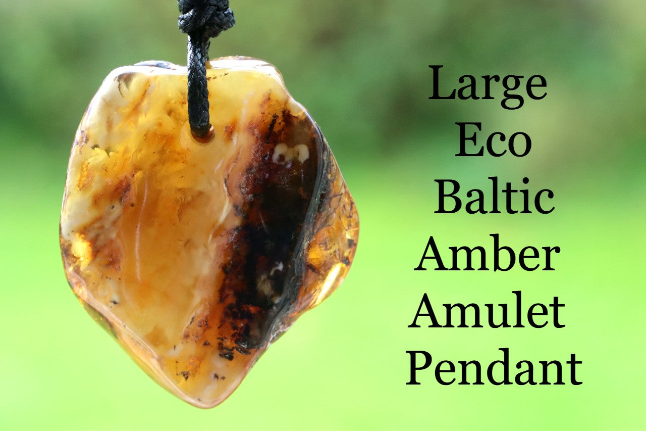 Large Amber Amulet Pendant